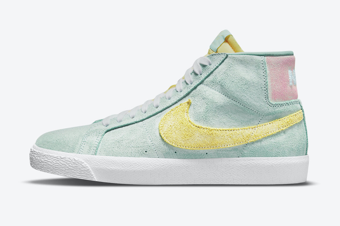 Nike SB Blazer Mid Light Dew Citron Green Glow DA1839-300 Release Date Info