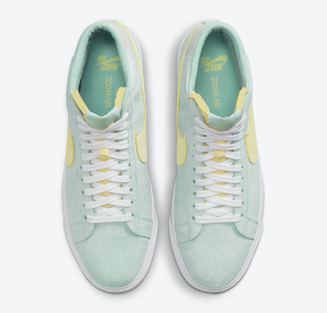 Nike SB Blazer Mid Light Dew Citron Green Glow DA1839-300 Release Date Info