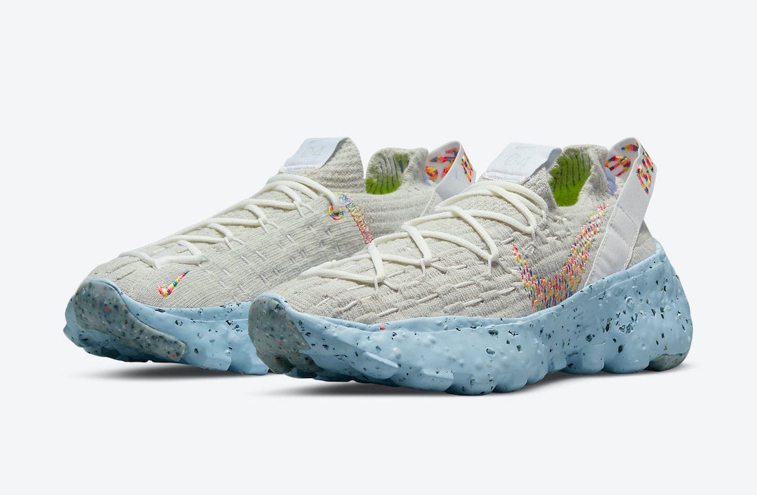 Nike Space Hippie 04 ‘White Multi’ Features Blue Crater Foam