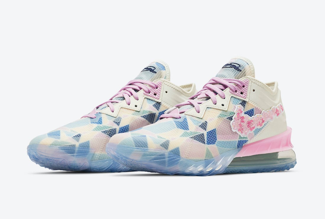 atmos Nike LeBron 18 Low Sakura Cherry Blossom CV7564-101 Release Date