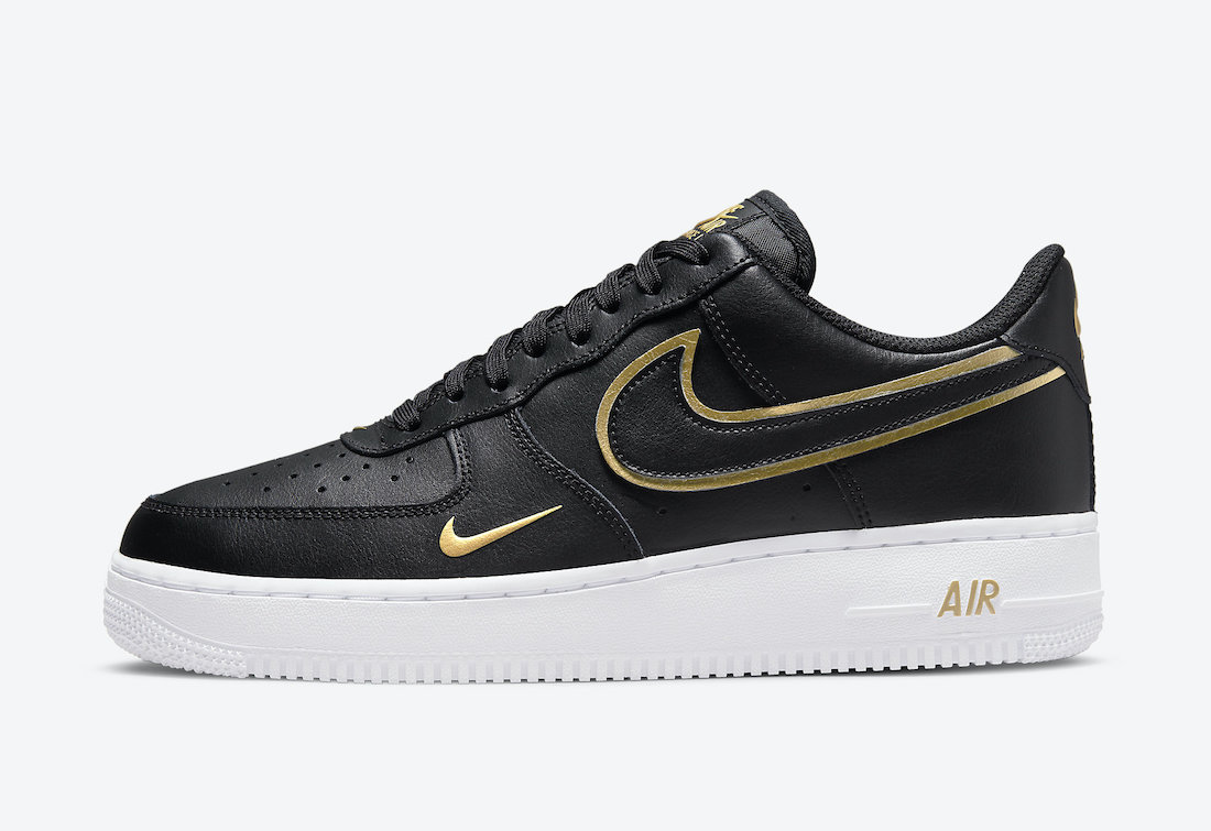 Nike Air Force 1 Low Black White Gold DA8481-001 Release Date Info