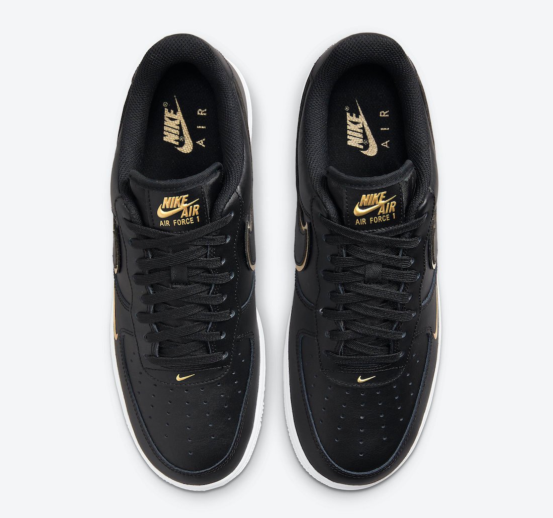 Nike Air Force 1 Low Black White Gold DA8481-001 Release Date Info