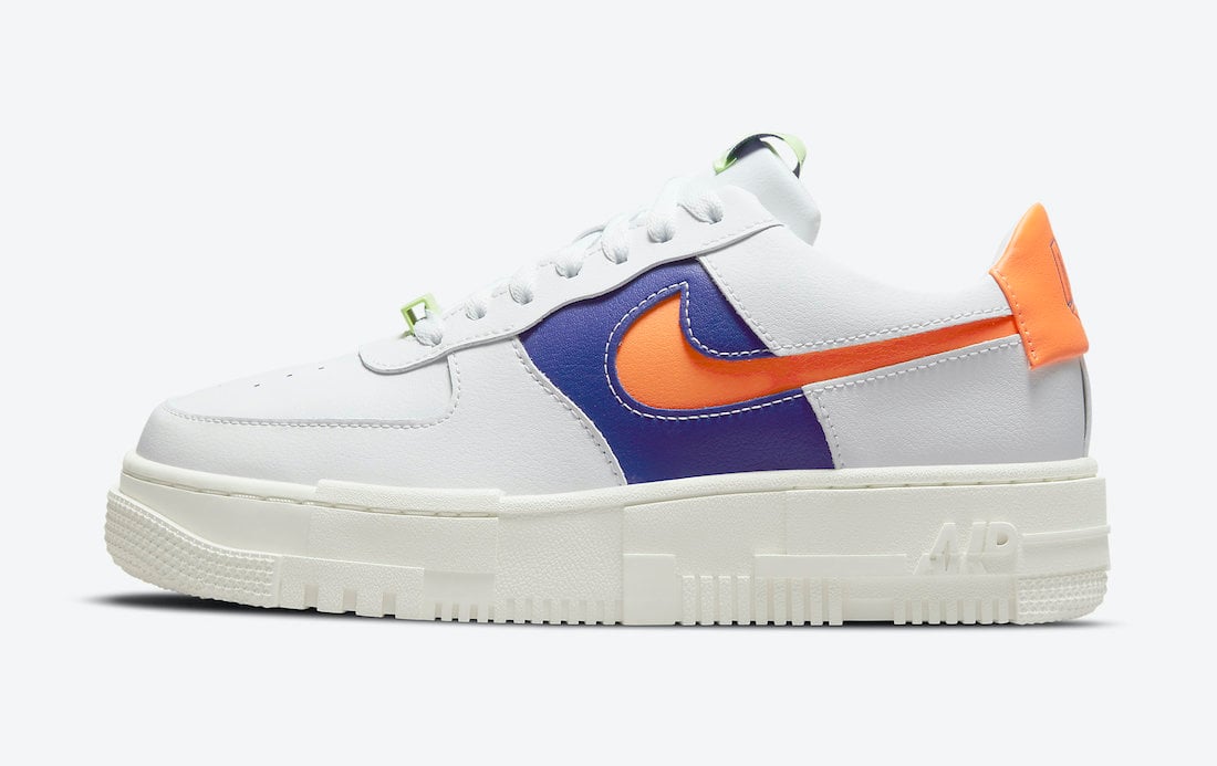 Nike Air Force 1 Pixel White Purple Orange Volt DM8340-100 Release Date Info