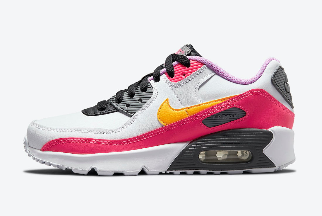 Nike Air Max 90 GS White Pink Yellow Purple DM8685-100 Release Date Info