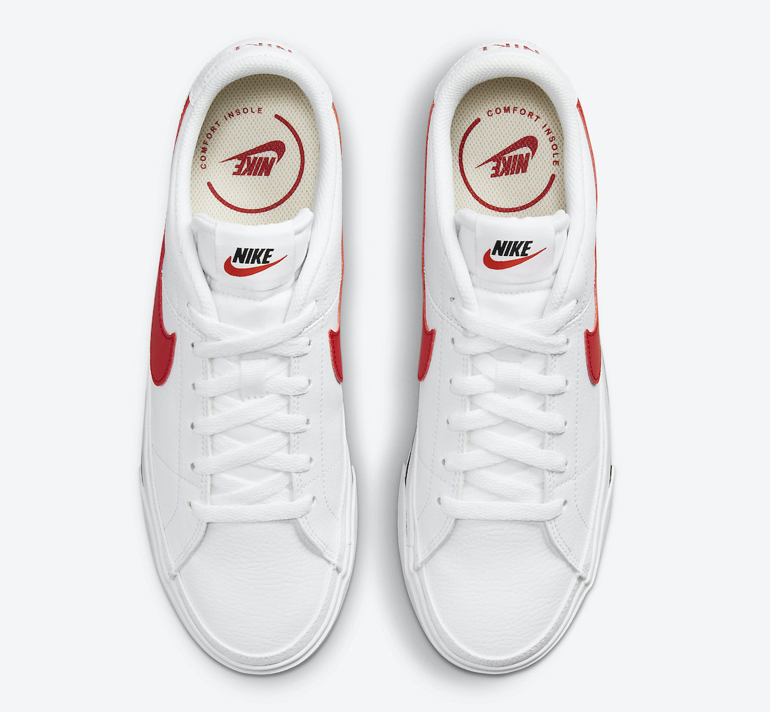 Nike Court Legacy White University Red CU4150-105 Release Date Info