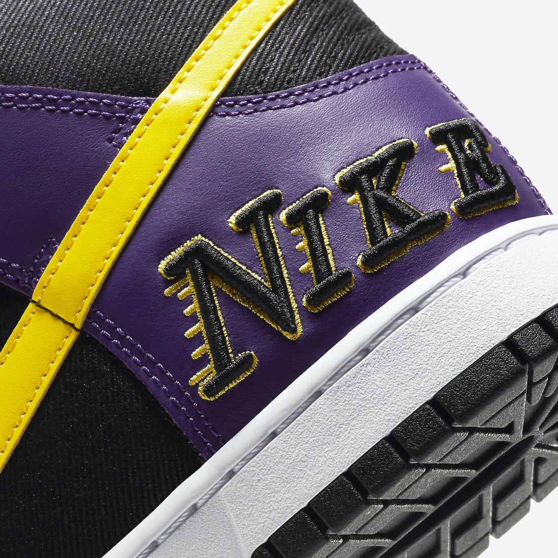 Nike Dunk High EMB Lakers DH0642-001 Release Date Info