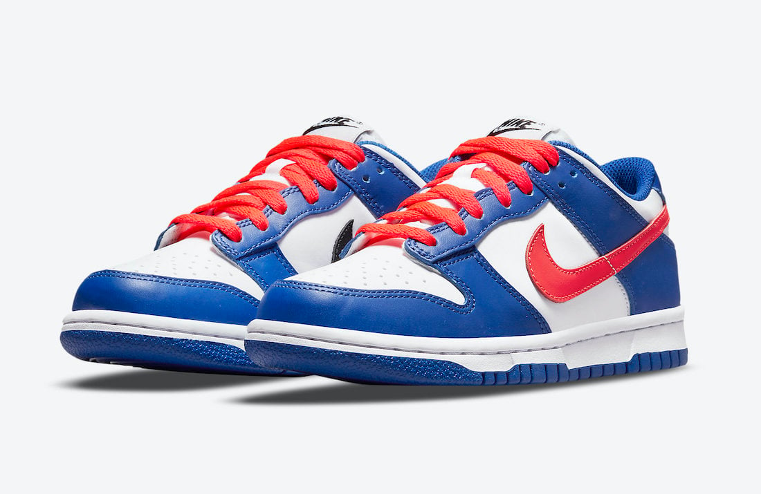 Nike Dunk Low GS White Blue Crimson CW1590-104 Release Date Info