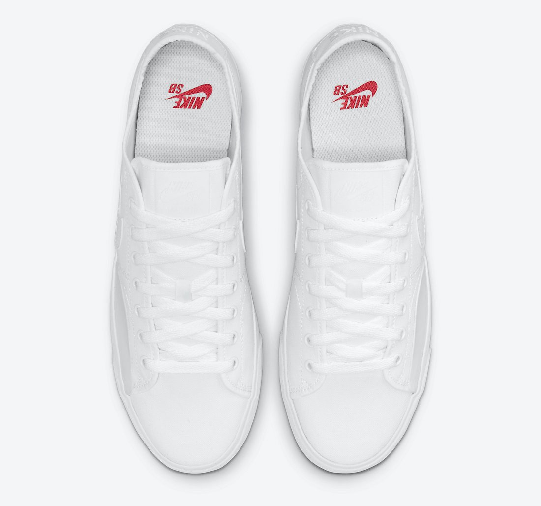 Nike SB Blazer Court Triple White CV1658-102 Release Date Info