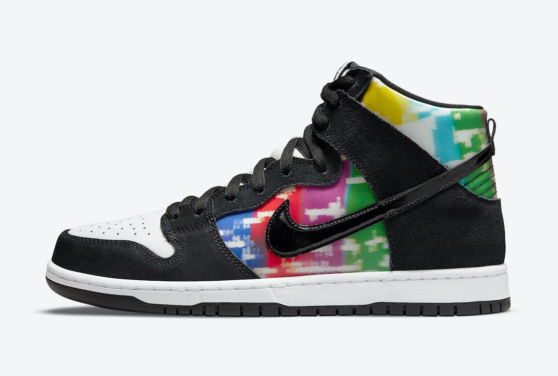 Nike SB Dunk High TV Signal Color Bars CZ2253-100 Release Date