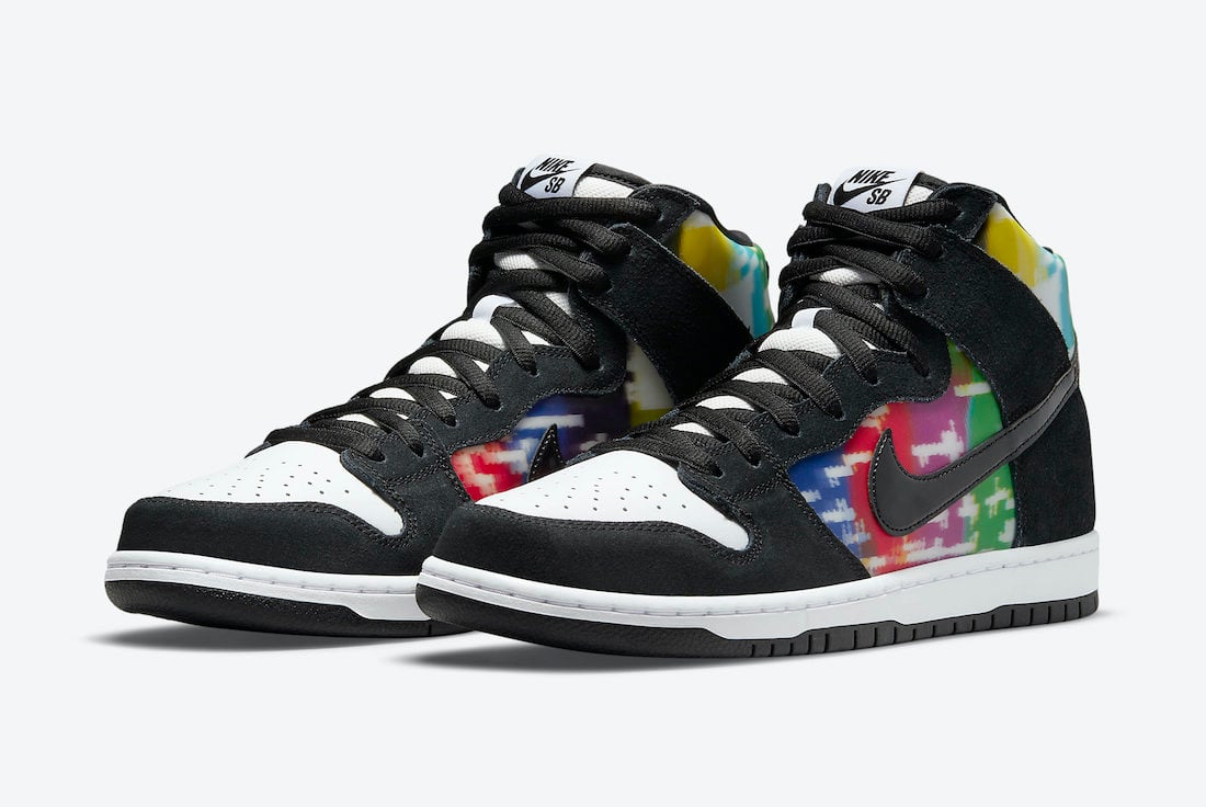 Nike SB Dunk High TV Signal Color Bars CZ2253-100 Release Date