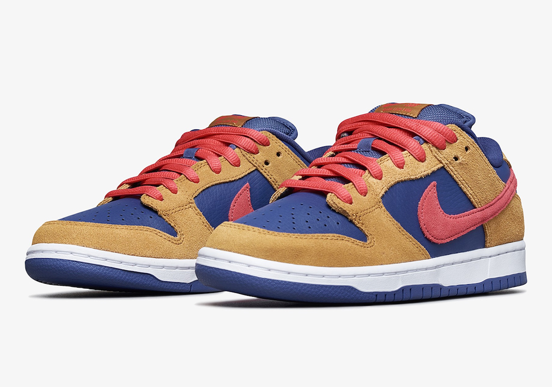 Nike SB Dunk Low Wheat Light Fusion Red Dark Purple BQ6817-700 Release Date Info