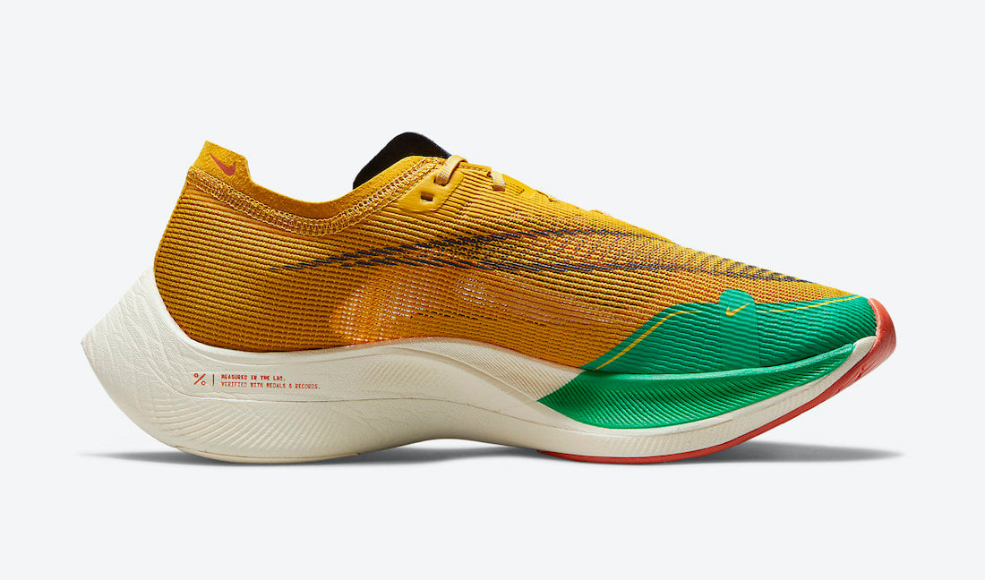Nike ZoomX VaporFly NEXT% 2 72 Gold Green Red DJ5182-700 Release Date Info