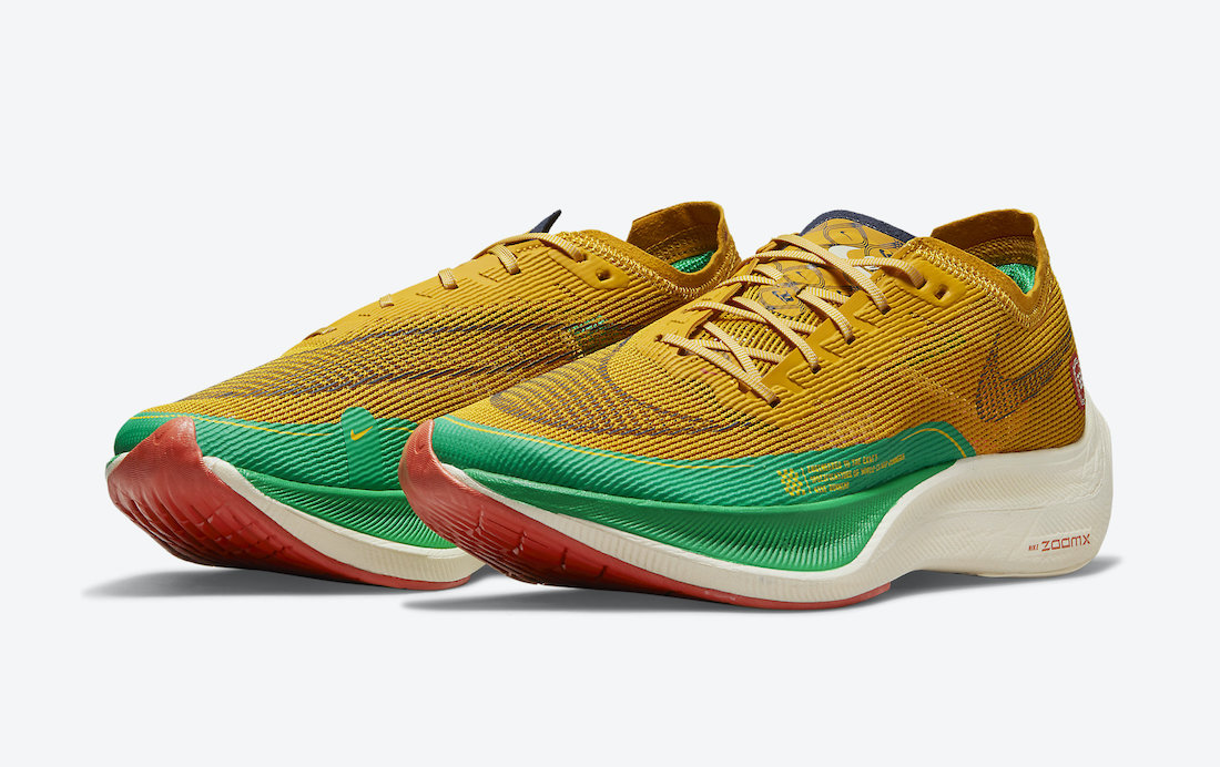 Nike ZoomX VaporFly NEXT% 2 72 Gold Green Red DJ5182-700 Release Date Info