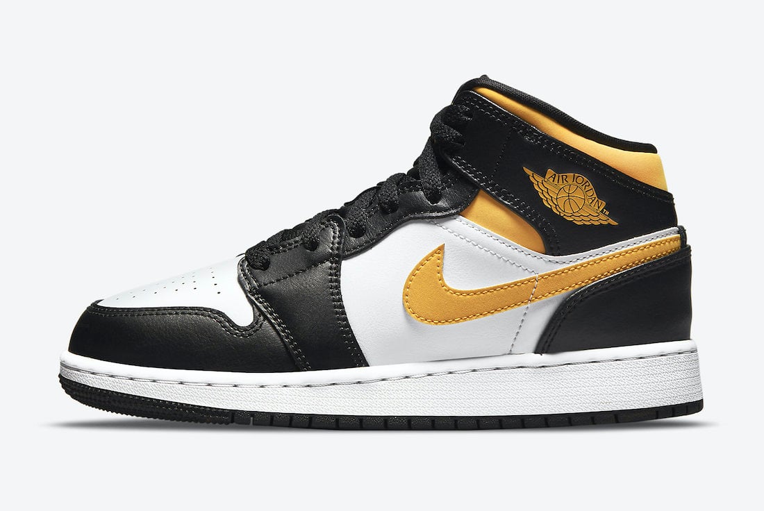 Air Jordan 1 Mid GS White Black Yellow 554725-177 Release Date Info