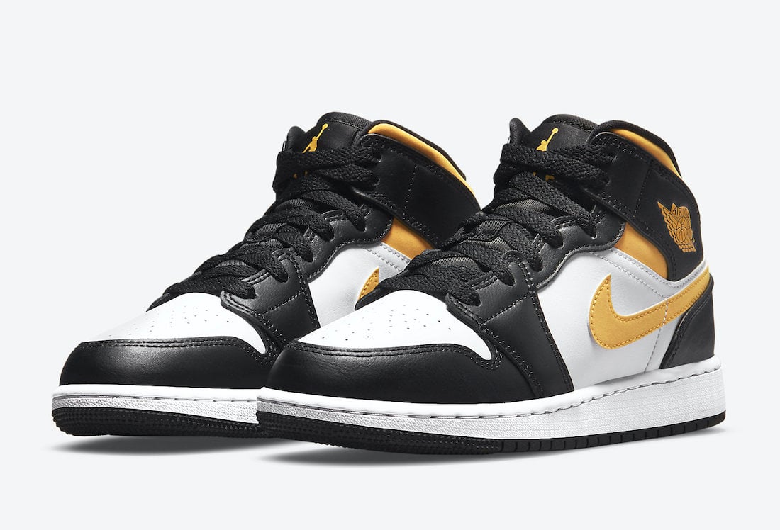 Air Jordan 1 Mid GS White Black Yellow 554725-177 Release Date Info