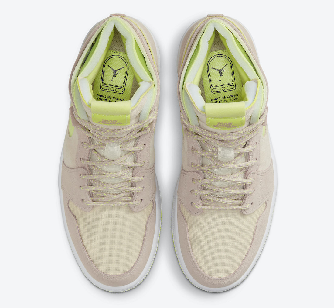 Air Jordan 1 Zoom CMFT Pearl White Fossil Lemon Twist CT0979-200 Release Date Info