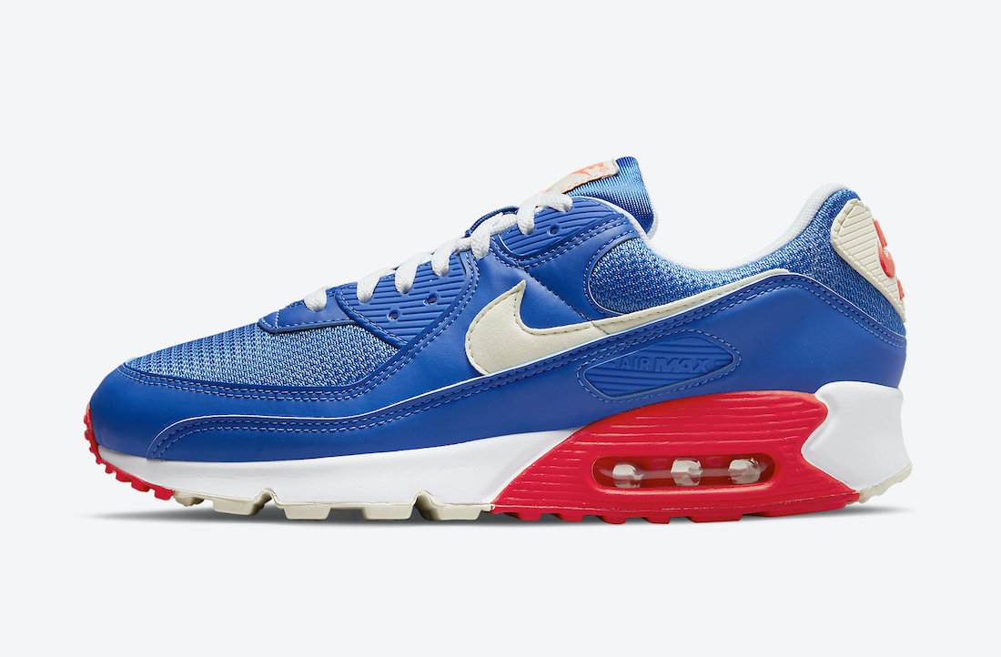 Nike Air Max 90 Blue White Crimson DM8316-400 Release Date Info