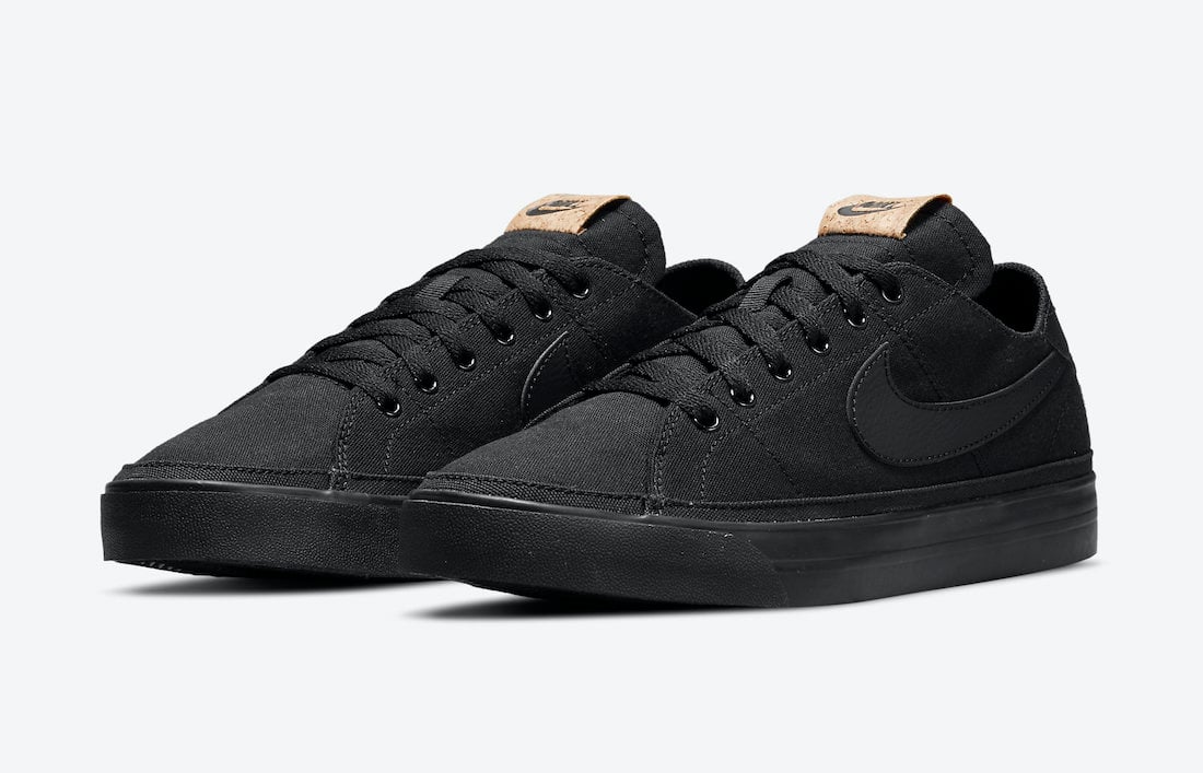 Nike Court Legacy Canvas in Black with Cork Tongue Labels