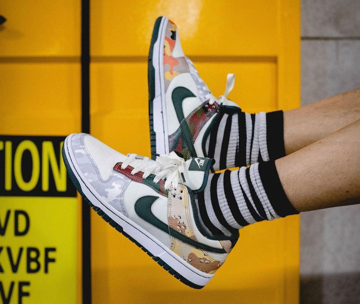 Nike Dunk Low Multi Camo DH0957-100 On-Feet