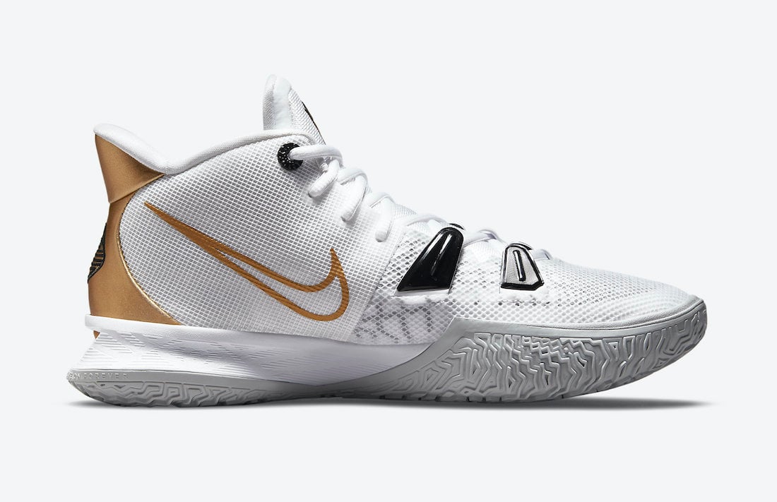 Nike Kyrie 7 White Black Gold CQ9326-101 Release Date Info