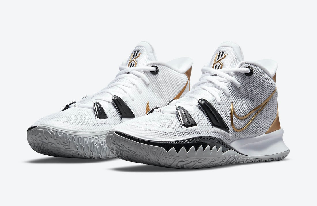 Nike Kyrie 7 White Black Gold CQ9326-101 Release Date Info