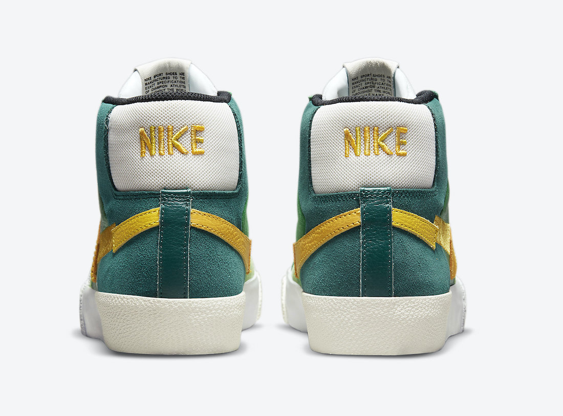 Nike SB Blazer Mid Mosaic Green Yellow DA8854-300 Release Date Info