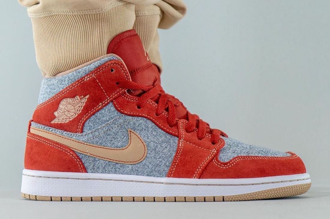 Air Jordan 1 Mid Denim DM4352-600 On-Feet