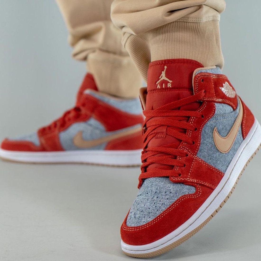 Air Jordan 1 Mid Denim DM4352-600 On-Feet