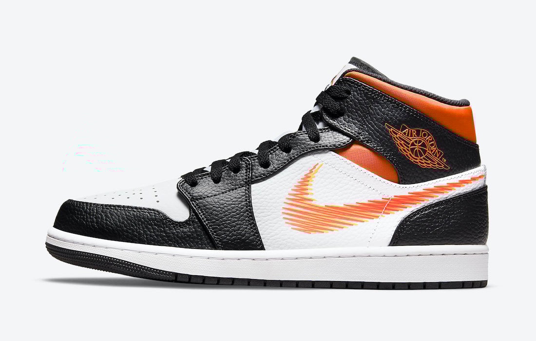 This Air Jordan 1 Mid Features Zig-Zag Swooshes