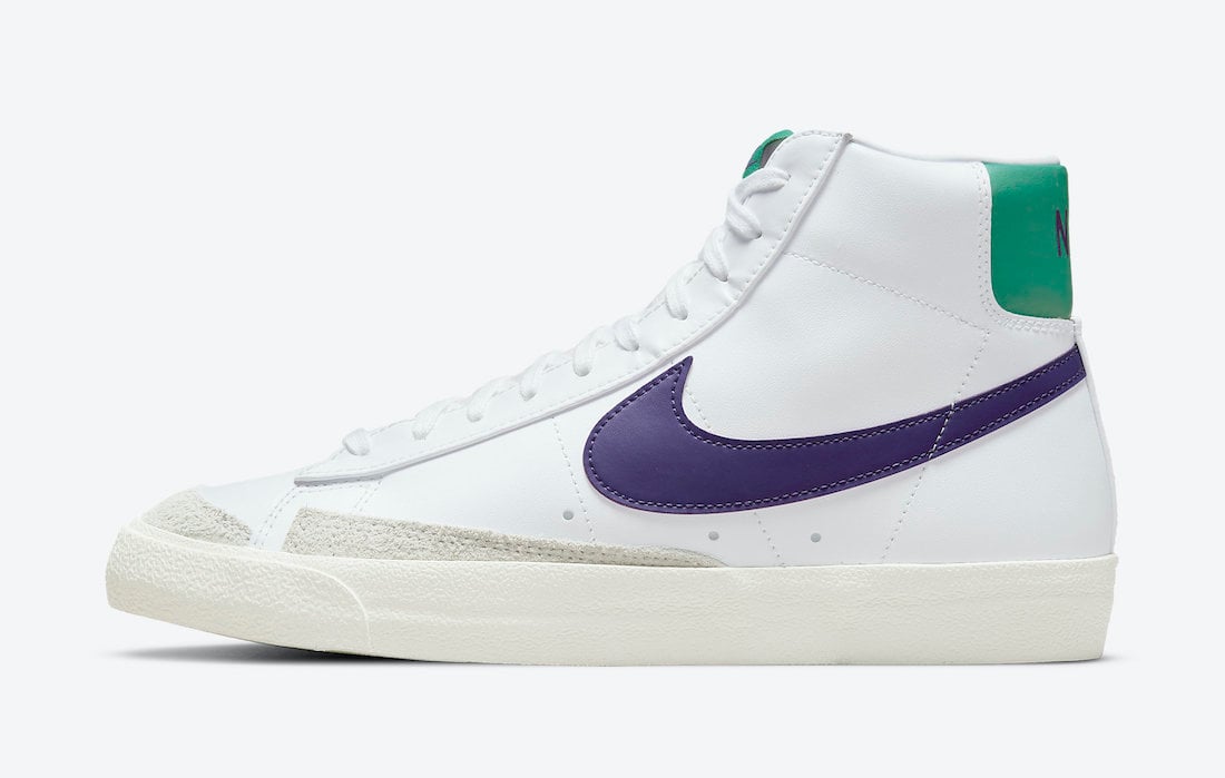 Nike Blazer Mid 77 White Purple Green DO1157-100 Release Date Info