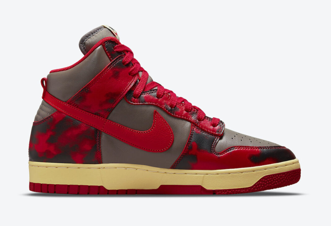 nike dunk high 1985 red acid wash