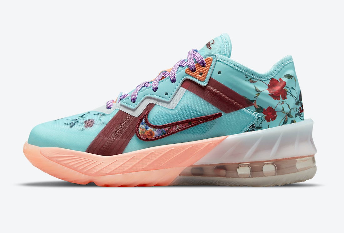 Nike LeBron 18 Low GS Floral DN4177-400 Release Date Info