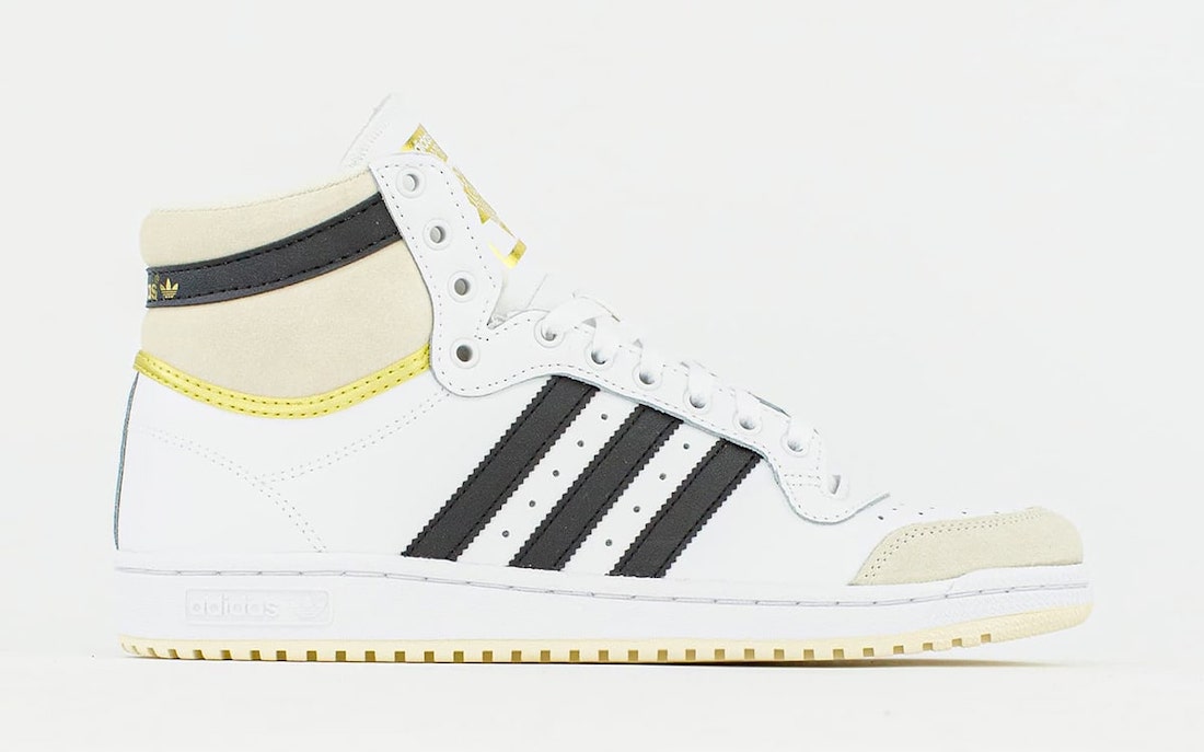 adidas Top Ten Hi Releases in White, Black, and Gold
