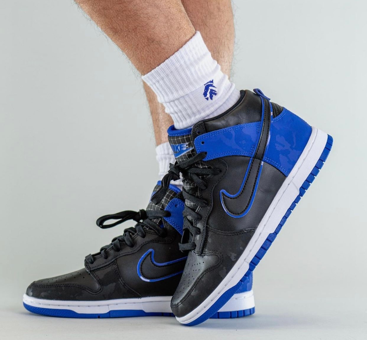 Nike Dunk High Black Hyper Royal DD3359-001 On-Feet Nike Dunk High Black Hyper Royal DD3359-001 On-Feet