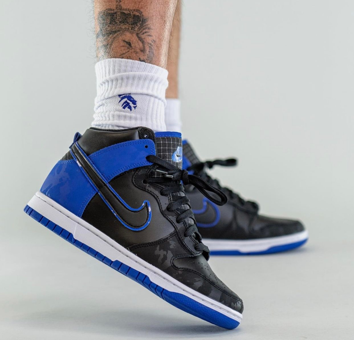Nike Dunk High Black Hyper Royal DD3359-001 On-Feet Nike Dunk High Black Hyper Royal DD3359-001 On-Feet