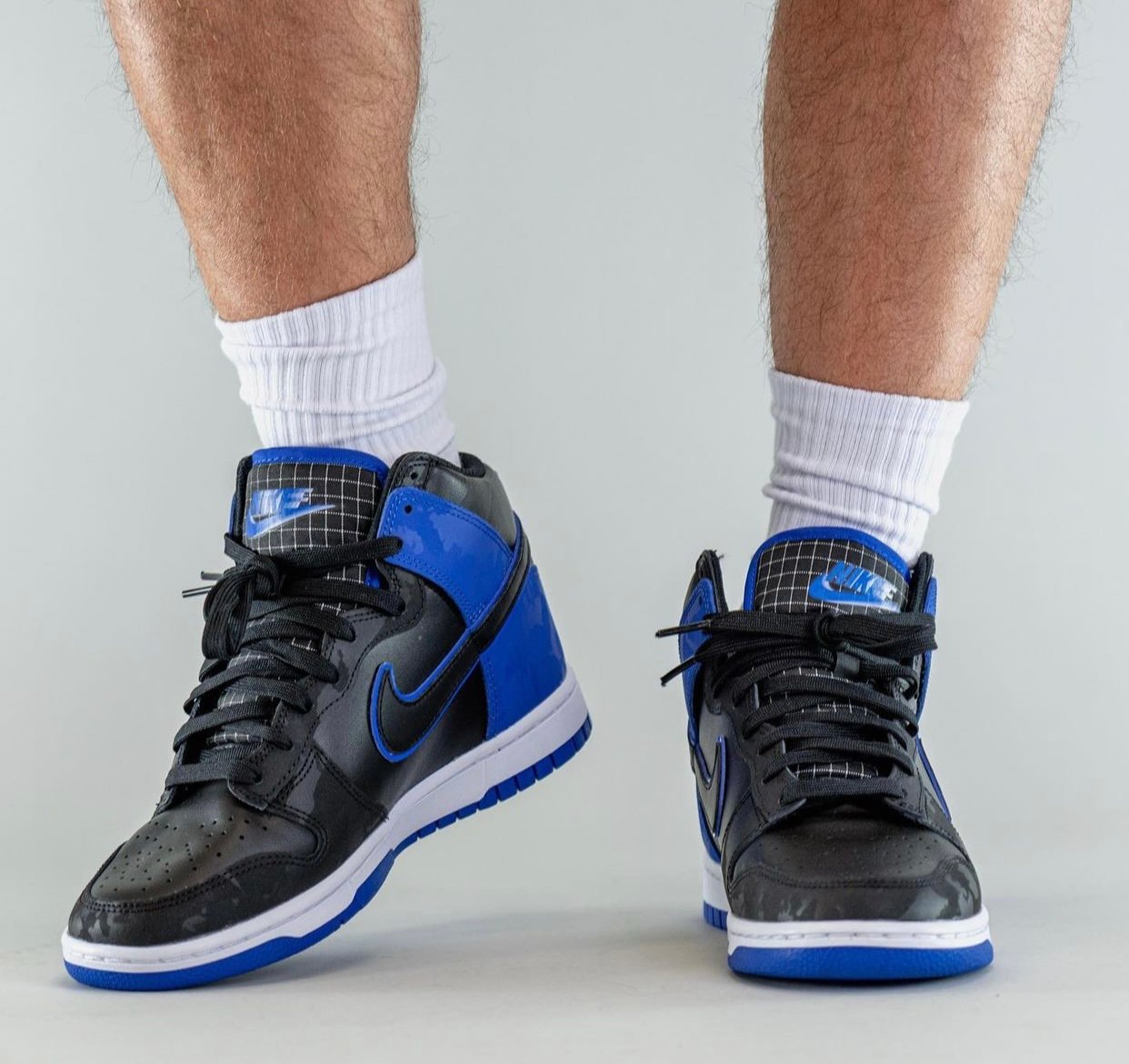 Nike Dunk High Black Hyper Royal DD3359-001 On-Feet Nike Dunk High Black Hyper Royal DD3359-001 On-Feet