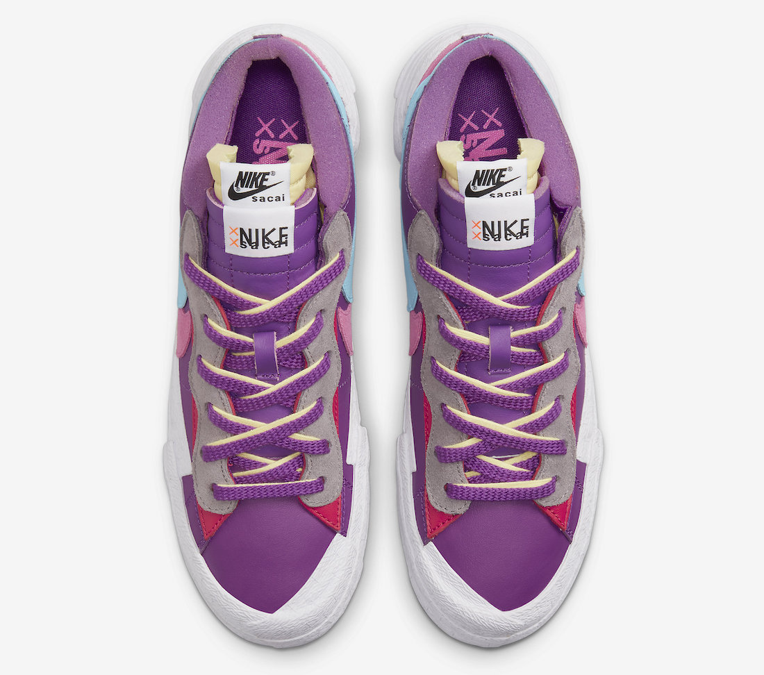 Kaws Sacai Nike Blazer Low Purple DM7901-500 Release Date