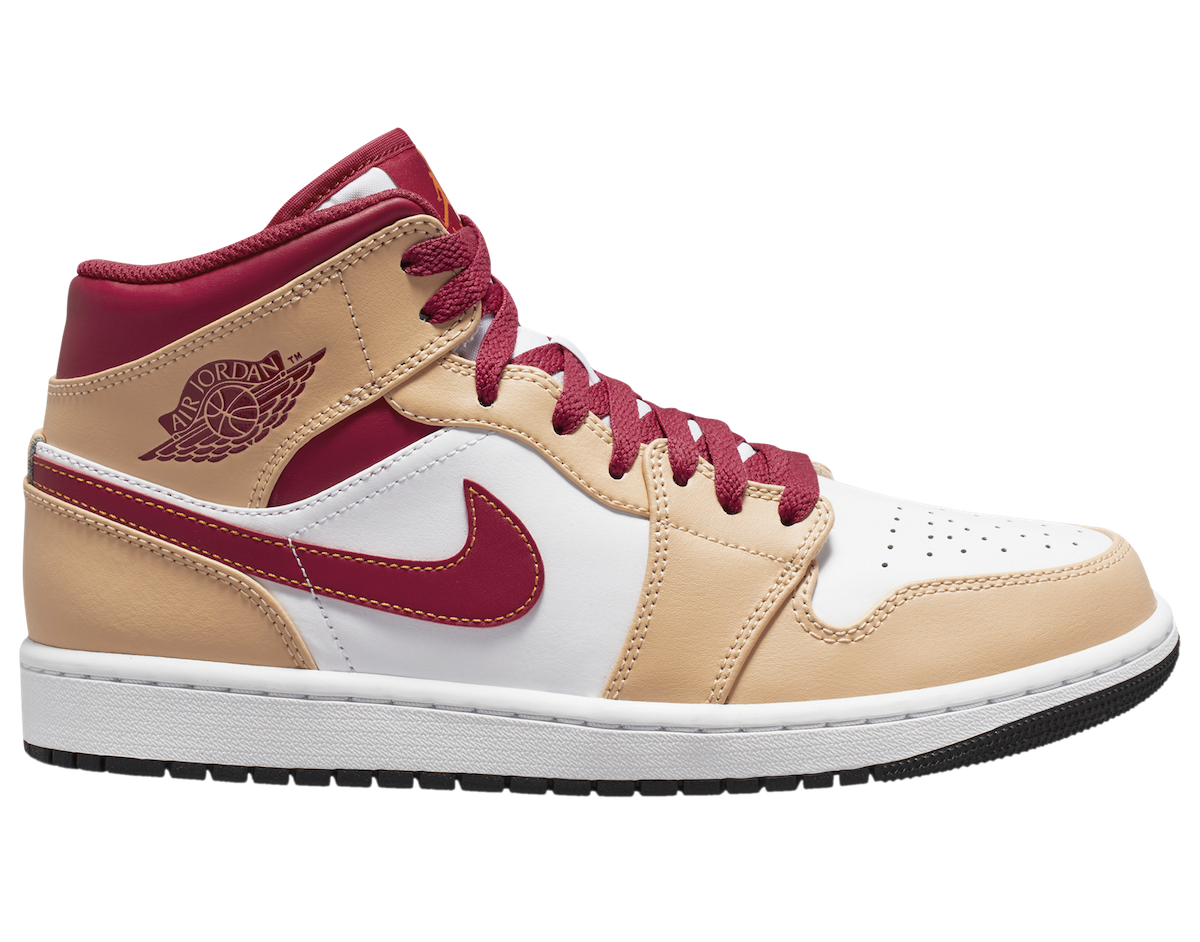 Air Jordan 1 Mid Beige Red 554724-201 Release Date