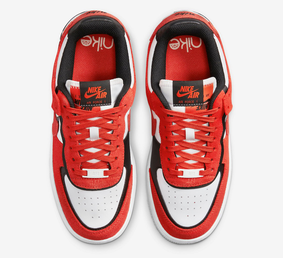 Nike Air Force 1 Shadow Red White Black DQ8586-800 Release Date Info