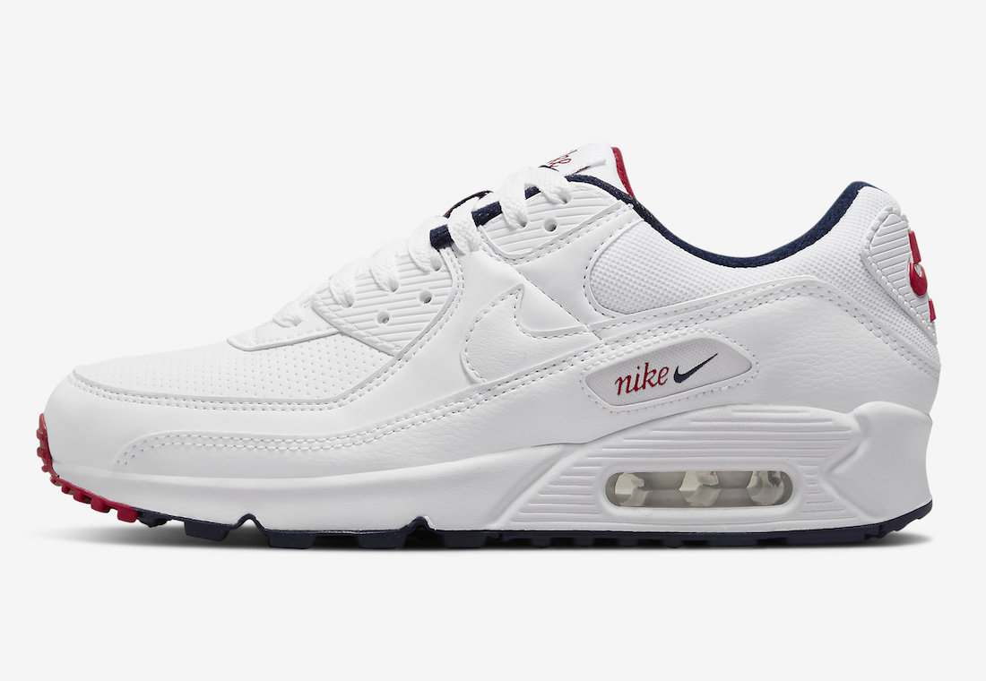 Nike Air Max 90 Paris White Navy Red DJ5414-100 Release Date Info