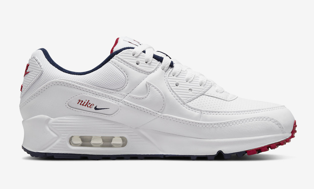 Nike Air Max 90 Paris White Navy Red DJ5414-100 Release Date Info