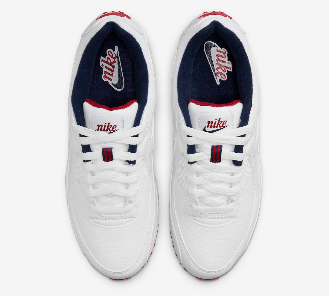 Nike Air Max 90 Paris White Navy Red DJ5414-100 Release Date Info