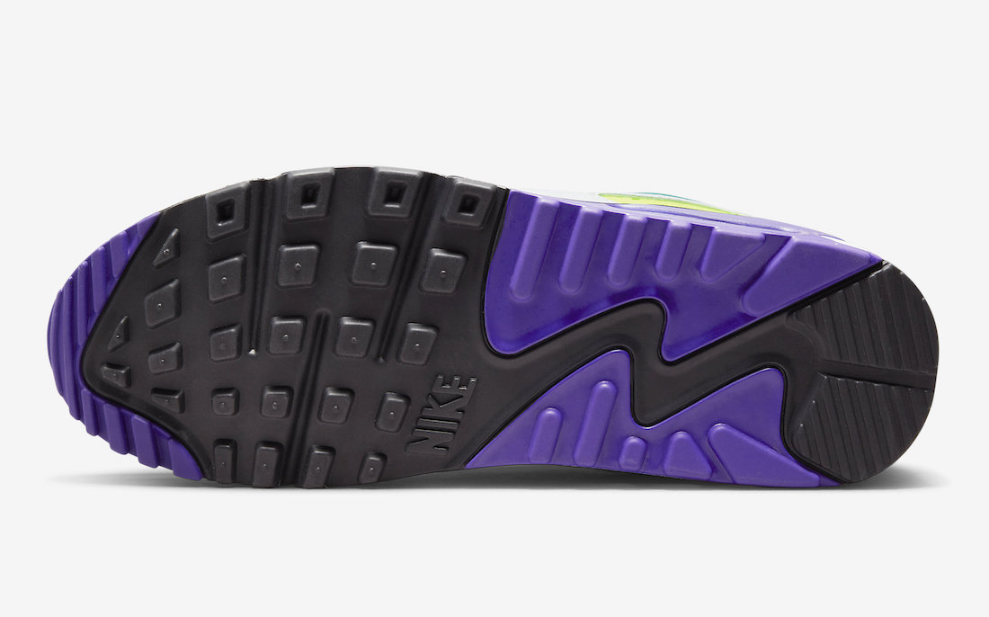 Nike Air Max 90 White Volt Teal Purple DH5072-100 Release Date Info