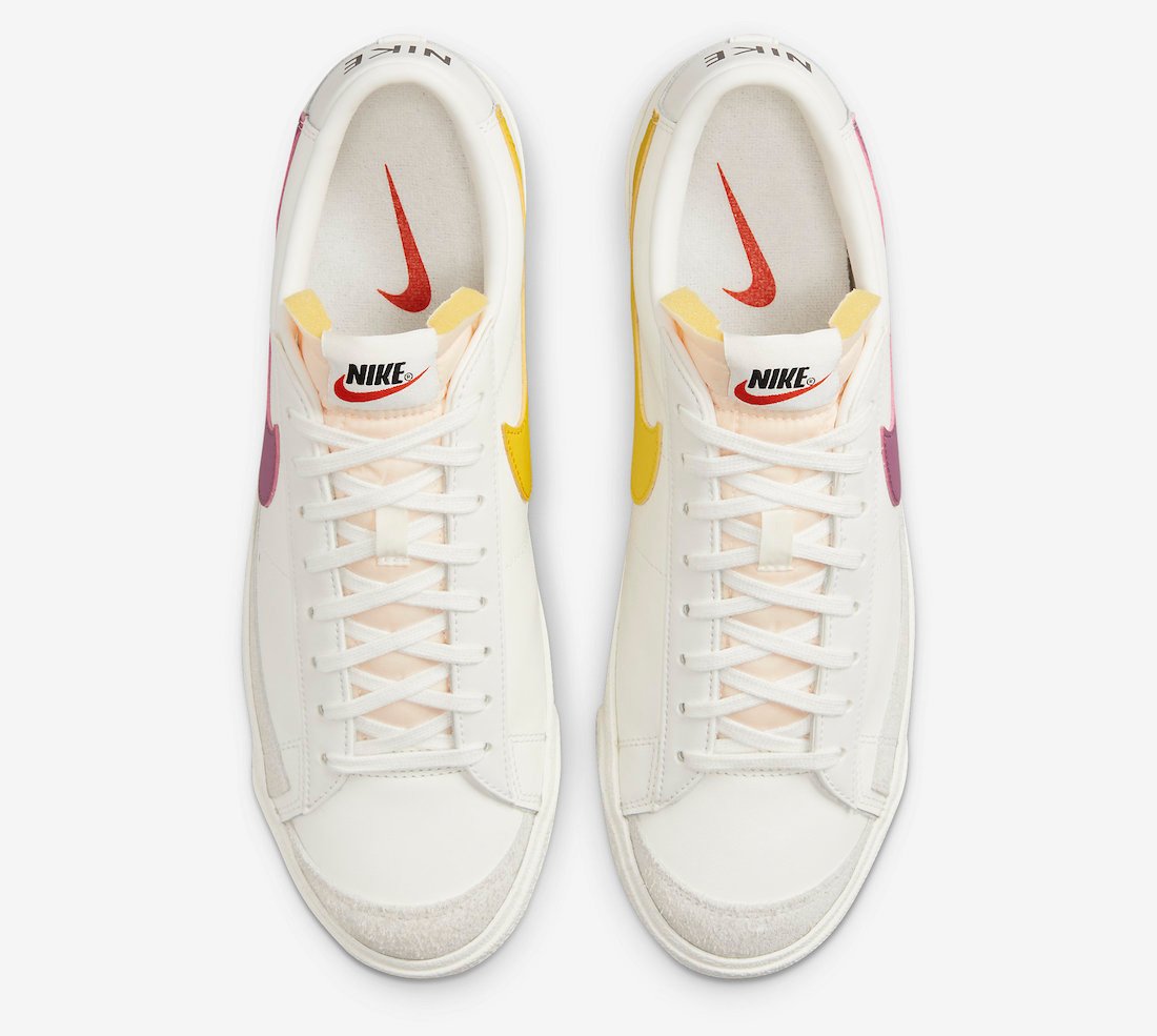 Nike Blazer Low White Yellow Purple DA6364-106 Release Date Info