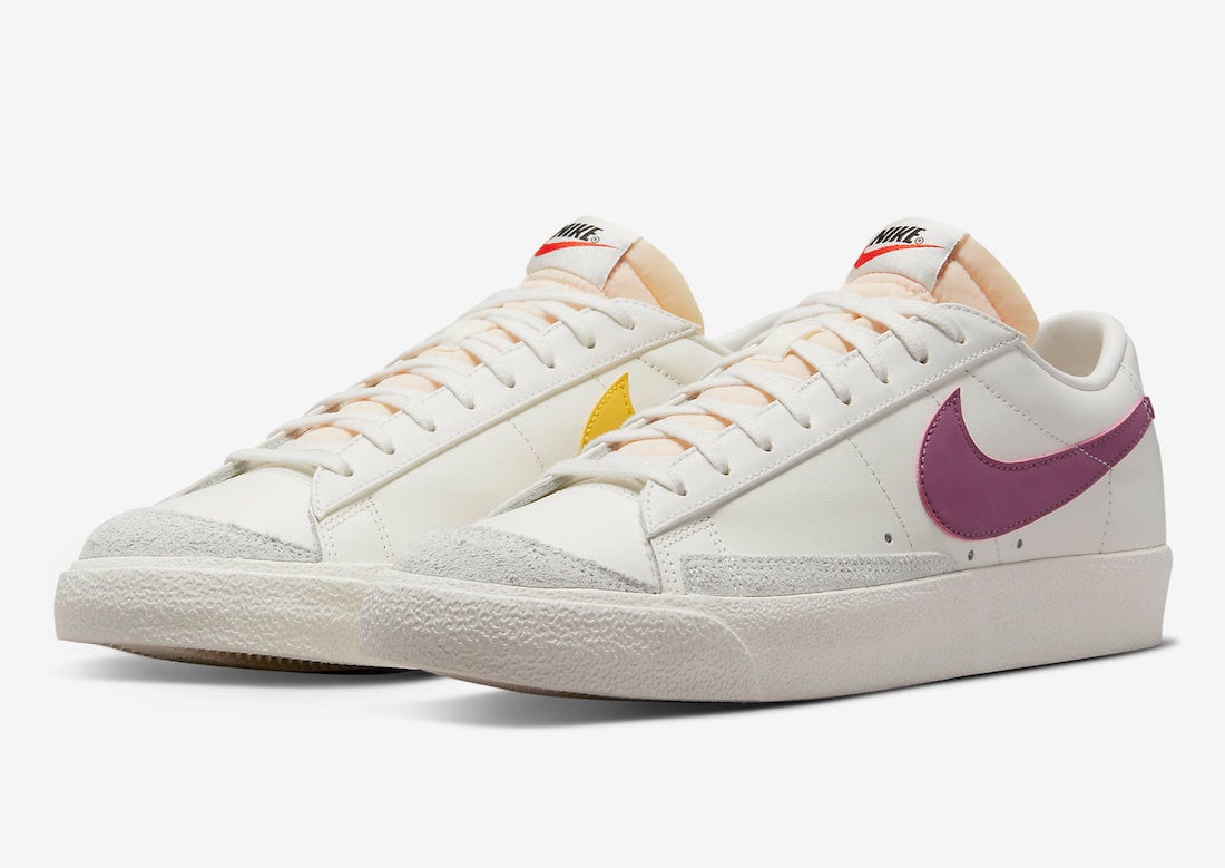 Nike Blazer Low Highlighted in White, Yellow, and Purple