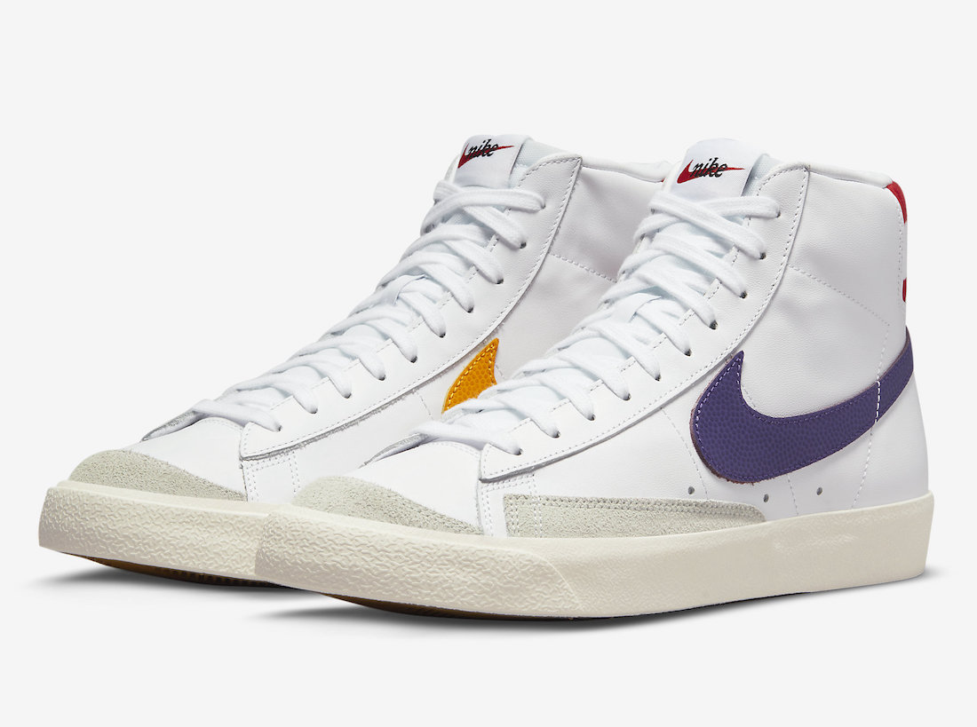 This Nike Blazer Mid Features Mismatch Swooshes with Basketball Textured Leather
