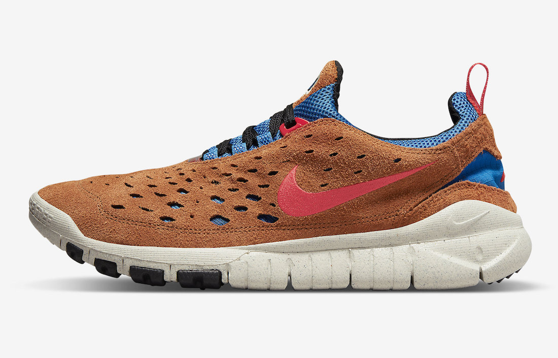 Nike Free Run Trail Dark Russet Habanero Red Blue Nebula CW5814-201 Release Date Info