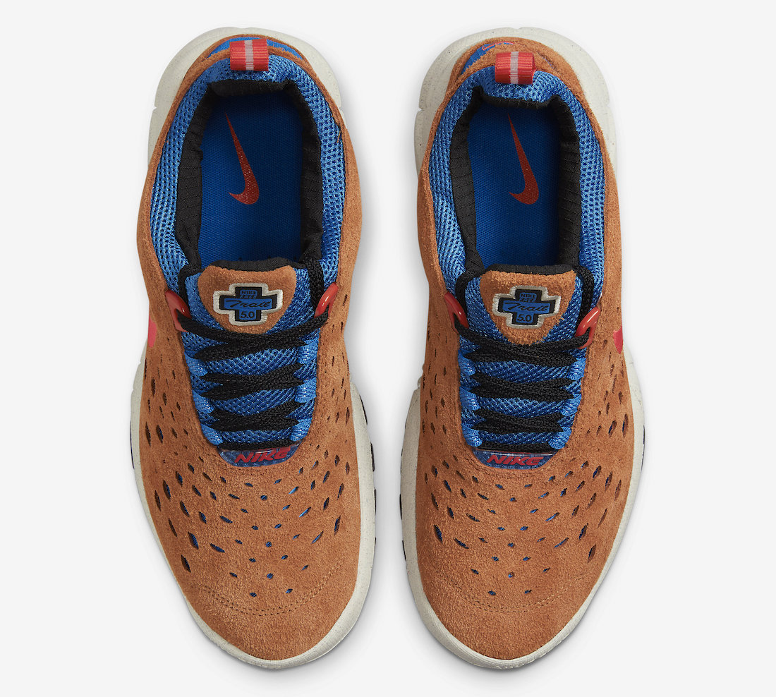 Nike Free Run Trail Dark Russet Habanero Red Blue Nebula CW5814-201 Release Date Info