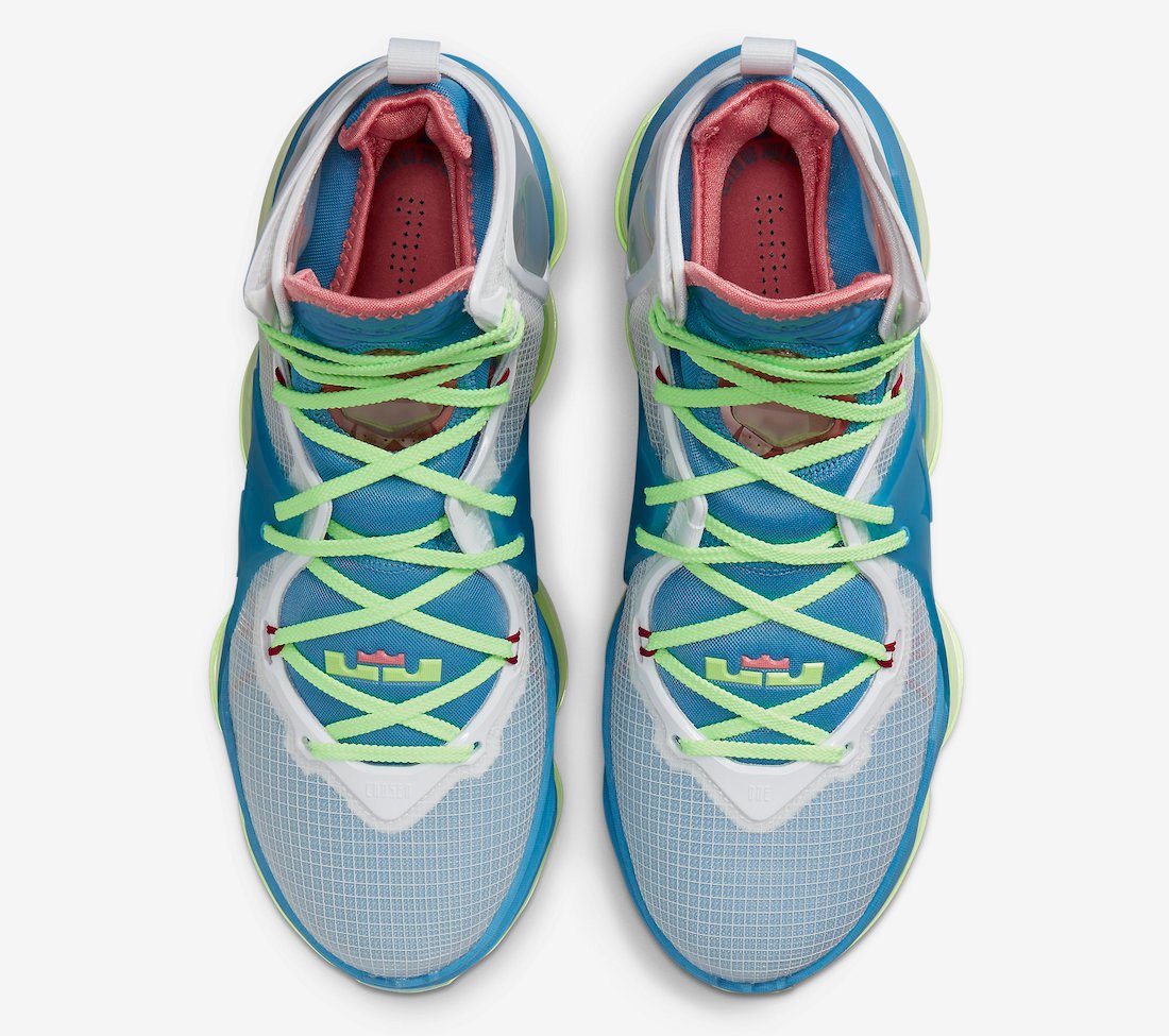 Nike LeBron 19 Neon Green Blue DC9339-400 Release Date Info