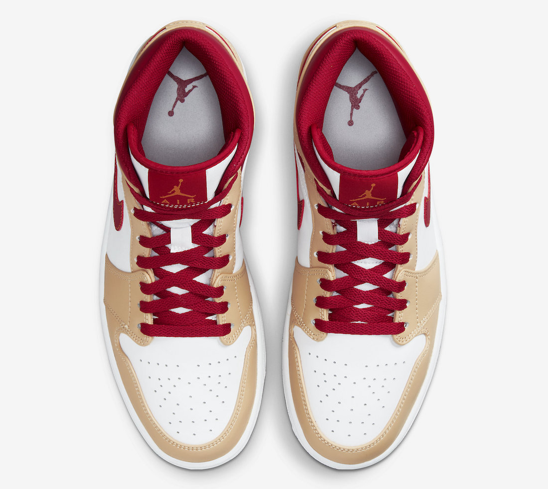 Air Jordan 1 Mid Beige Tan Red 554724-201 Release Date